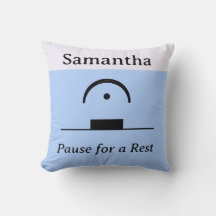 Personalized Pause Rest Musical Humor Music Blue