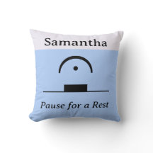 Personalized Pause Rest Musical Humor Music Blue