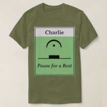 Personalized Pause Rest Musical Humor Music Green