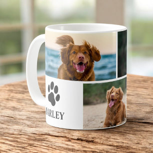 Personalized Paw Dog Lover Photo Collage Pet Coffee Mug