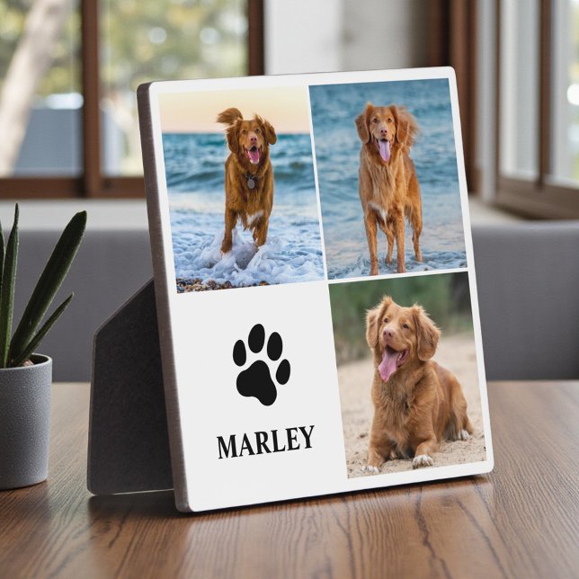 Personalized Paw Dog Lover Photo Collage Pet Plaque (Creator Uploaded)
