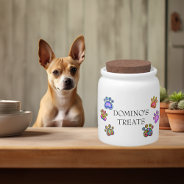 Personalized Paw Name Dog Cat Pet Treat Candy Jar at Zazzle