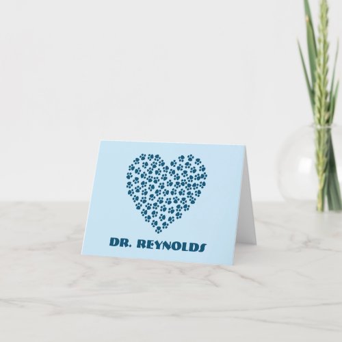 Personalized Paw Print Blank Note Cards