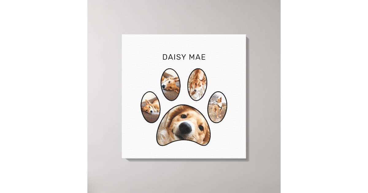 Personalized Paw Print Custom Pet Photo Collage | Zazzle