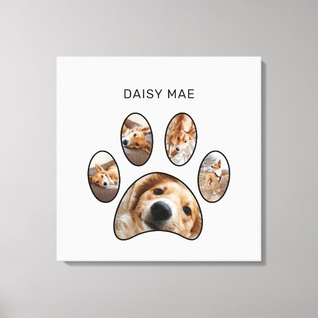 Personalized Paw Print Custom Pet Photo Collage (Front)