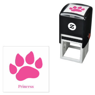 Personalized Paw Print in Choice of Custom Colors Self-inking Stamp