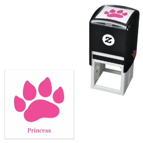 Personalized Paw Print in Choice of Custom Colors  Self_inking Stamp