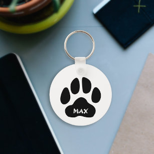 Personalized Paw Print Keychain - Gift for Dog Mom