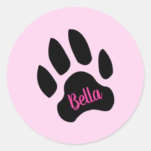 Personalized Paw Print Name Stickers