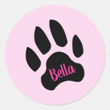 Personalized Paw Print Name Stickers