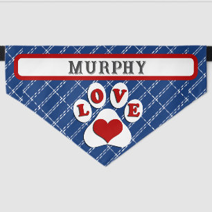 Personalized /Paw Print Pet Bandana Collar