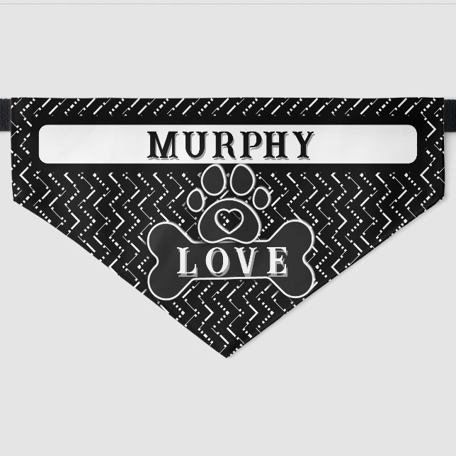Personalized /Paw Print Pet Bandana Collar (Front)