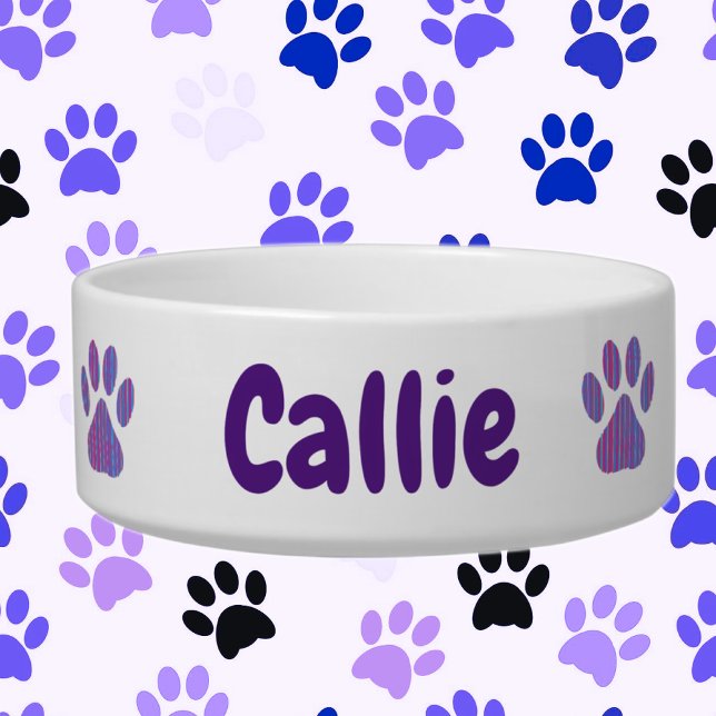 Personalized paw print  pet bowl (Creator Uploaded)