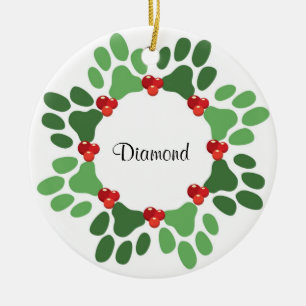 Personalized Paw Print Pet Christmas Ornament