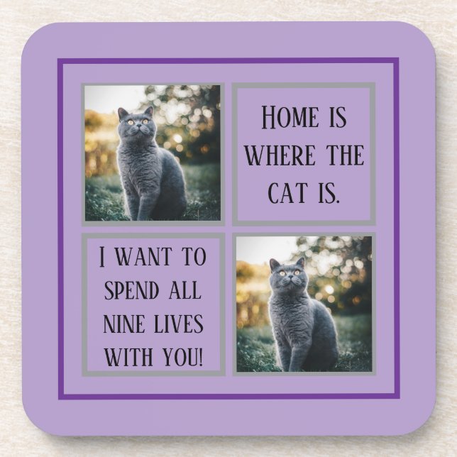 Personalized Paw Print Pet Coasters - Custom Name (Front)