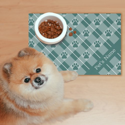 Personalized Paw Print Pet Laminated Placemat