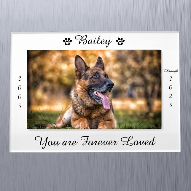 Personalized Paw Print Pet Memorial Fridge Picture Magnetic Frame (Creator Uploaded)
