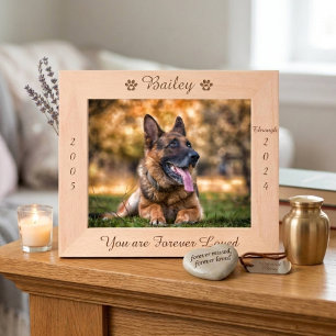Personalized Paw Print Pet Memorial Wood Picture Engraved Frames