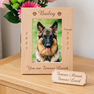 Personalized Paw Print Pet Memorial Wood Picture Engraved Frames
