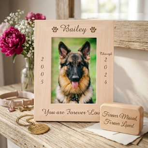 Personalized Paw Print Pet Memorial Wood Picture Engraved Frames