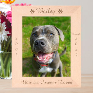 Personalized Paw Print Pet Memorial Wood Picture Engraved Frames
