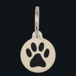 Personalized paw print pet tag for dog or cat<br><div class="desc">Personalized paw print pet tag for dog or cat. Customizable doggie label with pet name and phone number. Simple way to retrieve your animal pet. Nice Birthday gift for new puppy,  terrier,  collie,  sheepdog etc. Available in small and large size.</div>
