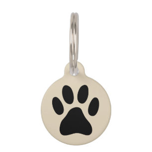Personalized paw print pet tag for dog or cat