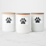 Personalized Paw Print Pet Treats Food Label Jar