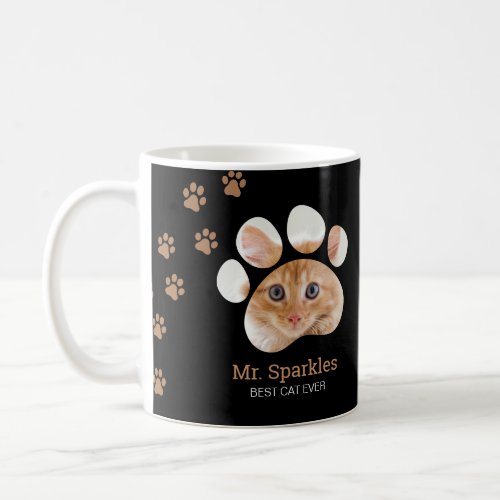 Personalized Paw Print Photo Cat Coffee Mug