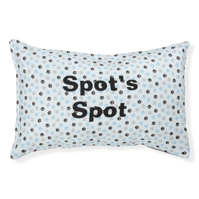 Personalized Paw Print Small Dog Bed (Front)