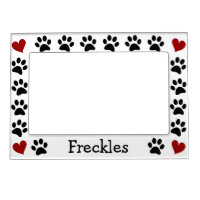 Personalized Paw Prints Heart Magnetic Photo Frame