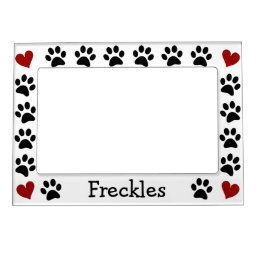 Personalized Paw Prints Heart Magnetic Photo Frame