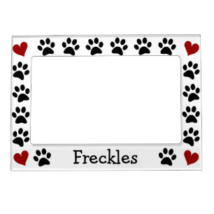 Personalized Paw Prints Heart Magnetic Photo Frame