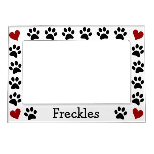 Personalized Paw Prints Heart Magnetic Photo Frame