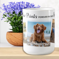Personalized Paw Prints Hearts Dog Pet Memorial