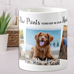 Personalized Paw Prints In Our Hearts Pet Memorial Coffee Mug