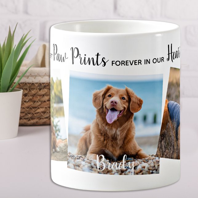Personalized Paw Prints In Our Hearts Pet Memorial Coffee Mug (Creator Uploaded)