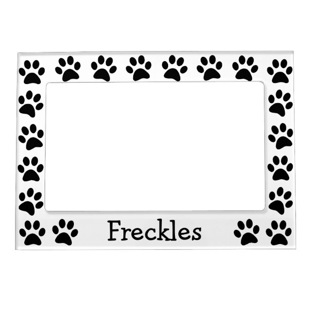 Personalized Paw Prints Magnetic Photo Frame (Front)
