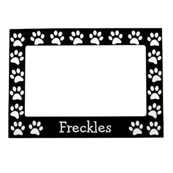 Personalized Paw Prints Magnetic Photo Frame by stripedhope at Zazzle