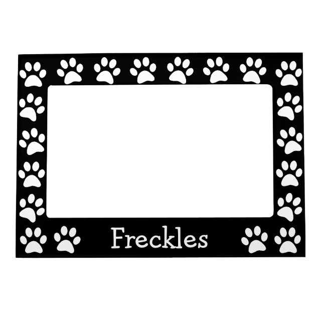 Personalized Paw Prints Magnetic Photo Frame (Front)