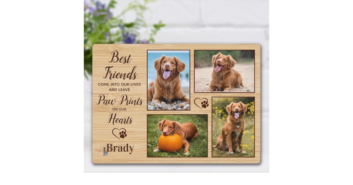 Dog Photo Paw Acrylic Plaque - Memorial Gift Idea For Dog Owner - You Left Paw Prints On My Heart