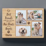 Personalized Paw Prints Pet Memorial Photo Collage Plaque<br><div class="desc">Celebrate your best friend with a custom pet memorial photo collage plaque in a natural wood grain design. This unique dog photo display plaque is the perfect gift for yourself, family or friends to honor those loved . We hope your photo collage dog memorial plaque will bring you joy ,...</div>