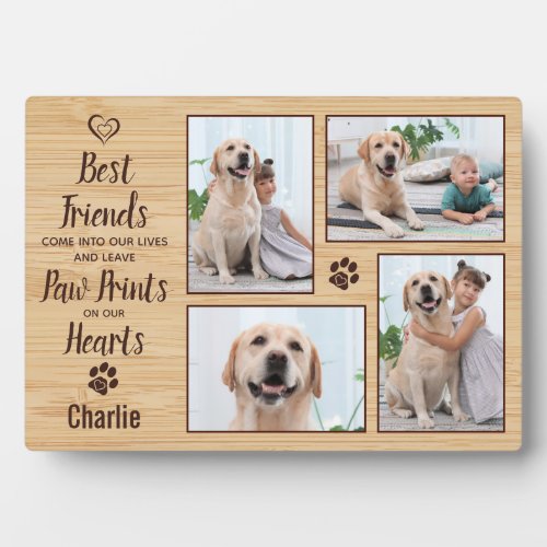 Personalized Paw Prints Pet Memorial Photo Collage Plaque