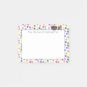 Personalized Paw Prints with Dog and Cat 4 X 3 Post-it Notes