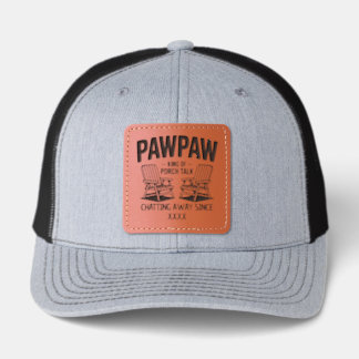 Personalized Pawpaw Retired Family Sweet Tea South Leather Patch Hat