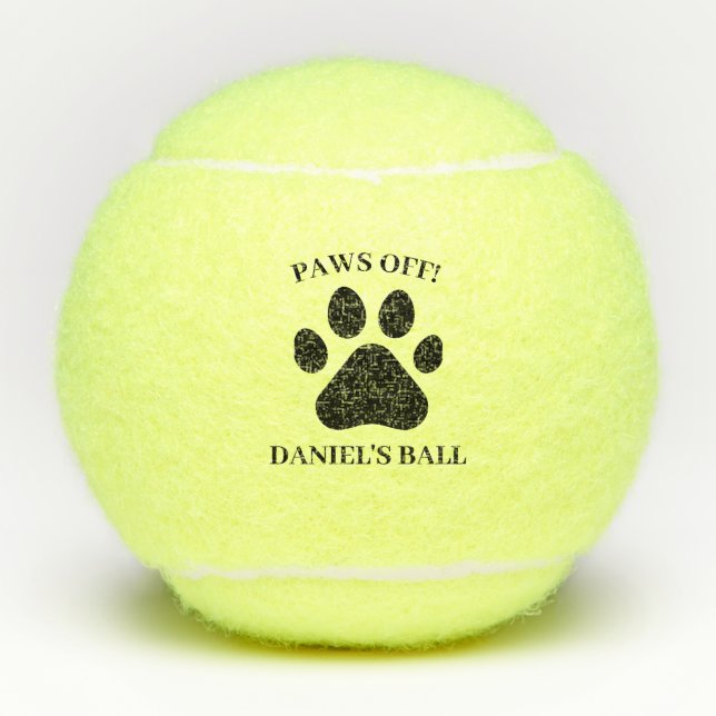 Personalized Paws Off! Tennis Balls (Front)