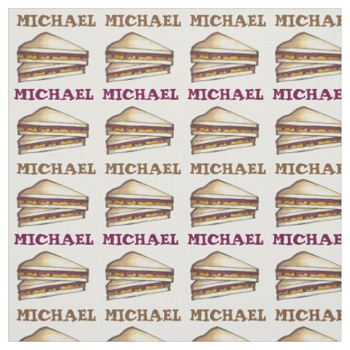 Personalized PBJ Peanut Butter Sandwich Lunch Fabric