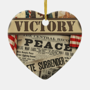 Personalized Peace and Victory WWII Ornament