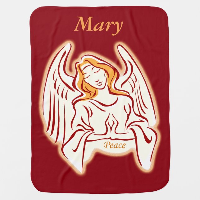 Personalized Peace Angel Baby Blanket (Front)