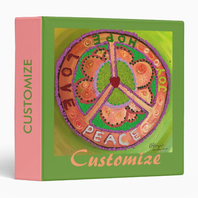 Personalized PEACE Back-To-School Signature Binder (Front/Spine)